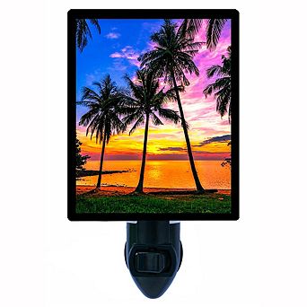 Beautiful Tropical Sunset. Decorative Photo Night Light.