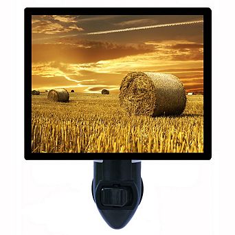 Field Of Gold. Farm Decorative Photo Night Light.