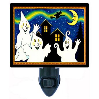 Haunted Night Night Light Ghosts Halloween Spooky Home Decor Lamp + Free Insert