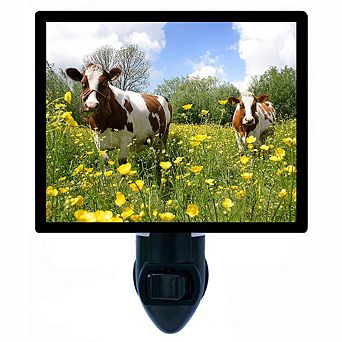 Cow Landscape. Decorative Photo Night Light.