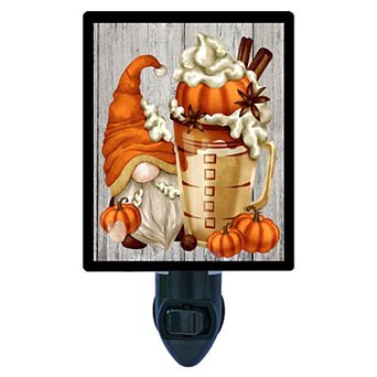 Gnome Decorative Photo Night Light. Pumpkin Spice Gnome.