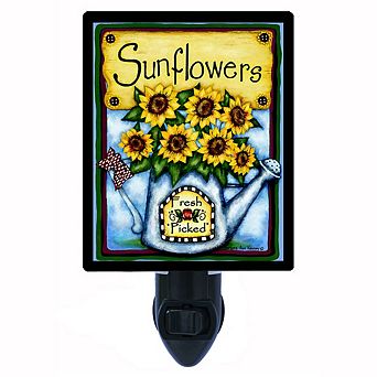 Fresh Picked Sunflowers. Fall Decorative Photo Night Light.