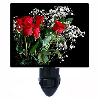 Red Roses. Decorative Photo Night Light.