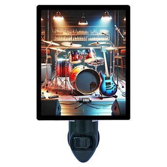 Midnight Melody Night Light Drum Set & Guitar Music Scene + Free Insert