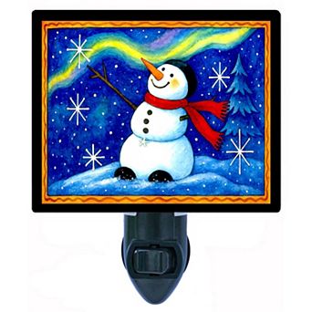 Starlit Snowman Night Light Snowman Holiday Lamp, Winter Seasonal Home Decor + Free Insert