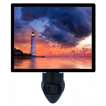 Sailor's Delight. Lighthouse Sunset Decorative Photo Night Light.