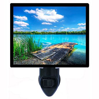 Sunny Day. Lake and Camping Decorative Photo Night Light.