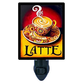 Latte Night Light Coffee Cup Café Kitchen Home Decor Lamp + Free Insert