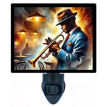 Brass and Smoke Jazz Trumpet Night Light Music Bar Scene Plug In with Free Insert