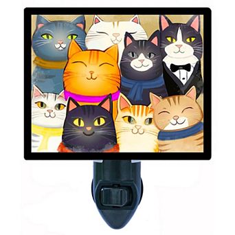 Cat Faces. Decorative Photo Night Light.