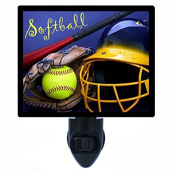Softball. Sports Decorative Photo Night Light.