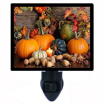 Harvest Decorations. Thanksgiving Decorative Photo Night Light.