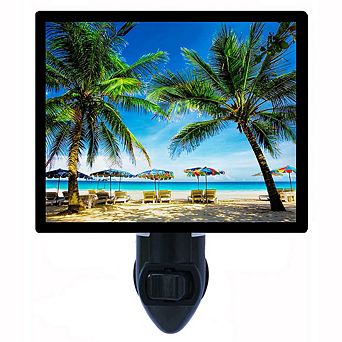 Morning Beach. Tropical Decorative Photo Night Light.