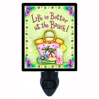 Better At The Beach. Tropical Decorative Photo Night Light.