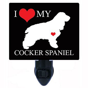I Heart My Cocker Spaniel. Dog Decorative Photo Night Light.