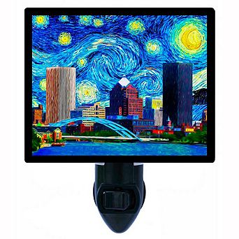 Rochester Starry Night. Van Gogh Decorative Photo Night Light.