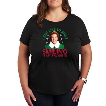 Plus Size Elf I Just Like To Smile Tee