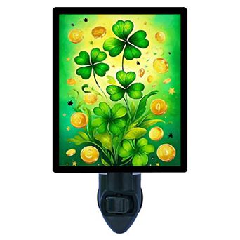 Clovers and Coins Shamrock Night Light St. Patrick’s Day Plug In with Free Insert