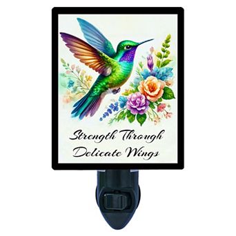 Strength Through Delicate Wings Night Light Hummingbird Lamp + Free Insert