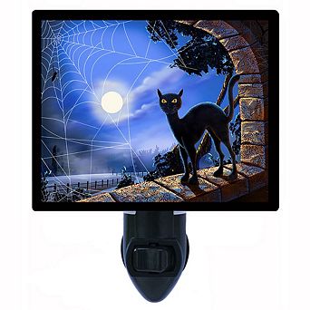 Window Decorations. Halloween Black Cat Decorative Photo Night Light.