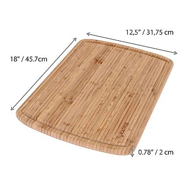 Extra Large Wood Cutting Board 18x12 inch - Butcher Block with Juice Groove, Serving Tray - Wooden Chopping Board for Kitchen