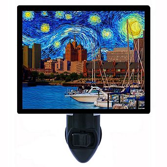 Buffalo Starry Night. Van Gogh Decorative Photo Night Light.