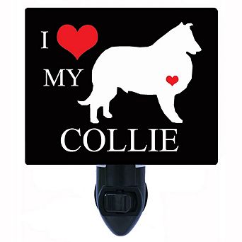 I Heart My Collie. Dog Decorative Photo Night Light.