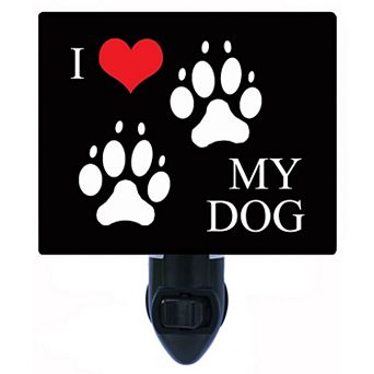 I Heart My Dog. Decorative Photo Night Light.