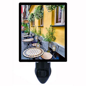 Outdoor Cafe. Decorative Photo Night Light.