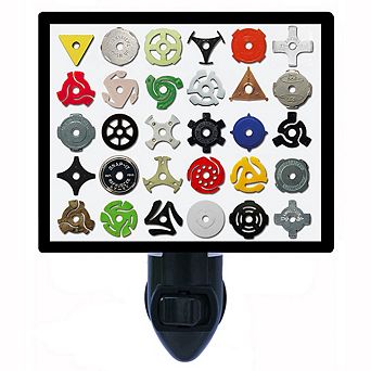 45 Rpm Record Adapters. Music Themed Decorative Photo Night Light.