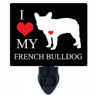 I Heart My French Bulldog. Dog Themed Decorative Photo Night Light.