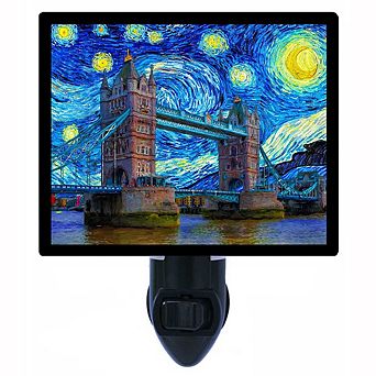 Tower Bridge Starry Night. Van Gogh Decorative Photo Night Light.