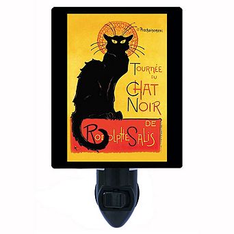 Chat Noir. Vintage Decorative Photo Night Light.