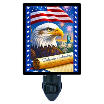 Guardians of Freedom Night Light Patriotic Eagle USA Home Decor Lamp + Free Insert