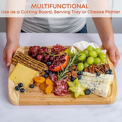 Large Wooden Cutting Board for Kitchen - Wooden Chopping Board with Juice Groove