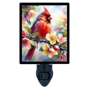 Spring Serenade Night Light Cardinal Bird Home Lighting Decor + Free Insert