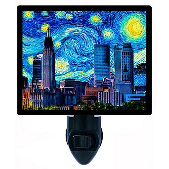 Tulsa Starry Night. Van Gogh Decorative Photo Night Light.