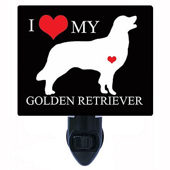 I Heart My Golden Retriever. Dog Decorative Photo Night Light.