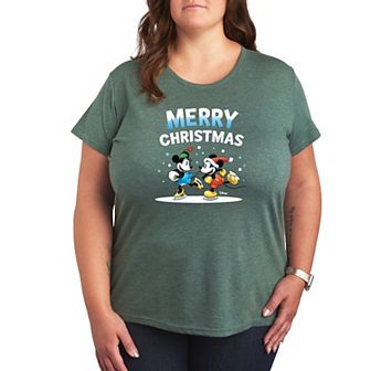 Disney's Mickey and Minnie Mouse Plus Merry Christmas Graphic Tee