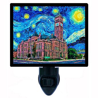 Sioux Falls Starry Night. Van Gogh Decorative Photo Night Light.