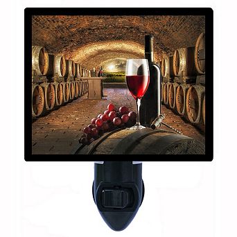 Red Wine Cellar. Kitchen Decorative Photo Night Light. Free ExtraSwitchable Picture.