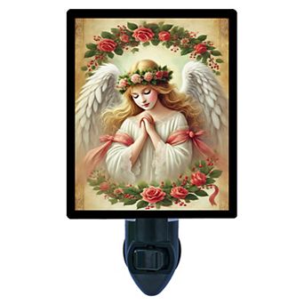 Heavenly Peace Night Light Angel Prayer Religious Home Decor Lamp + Free Insert