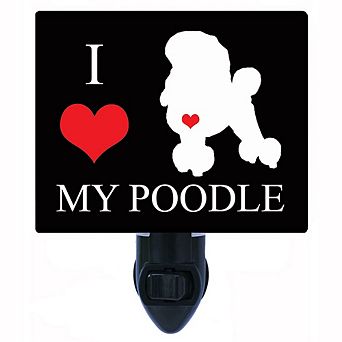 I Heart My Poodle 2. Dog Decorative Photo Night Light.