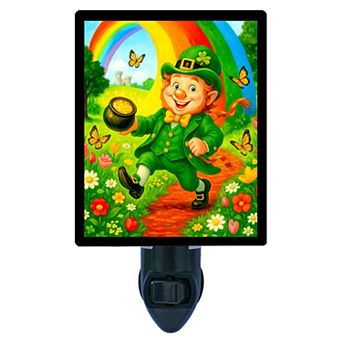 Emerald Joy Night Light St. Patrick’s Day Leprechaun with Rainbow and Gold + Free Insert