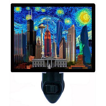 USA. Patriotic Decorative Photo Night Light.