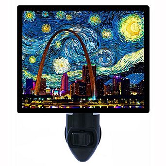 St. Louis Starry Night. Van Gogh Decorative Photo Night Light.