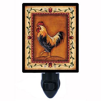 Black Rooster. Kitchen Decorative Photo Night Light.