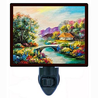 Decorative Photo Night Light. Ukraine House In Forest.