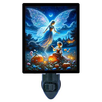 Cinderella and Fairy Godmother Princess Fairy Tale Night Light Fantasy Plug In with Free Insert