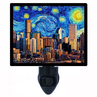 Denver Starry Night. Van Gogh Decorative Photo Night Light.